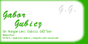 gabor gubicz business card